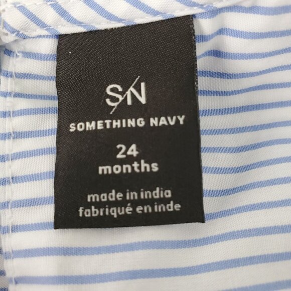 2 Pc Striped Tucker Tate Dress + Something Navy Blouson Top Baby Girl 24 Mo - Picture 7 of 13